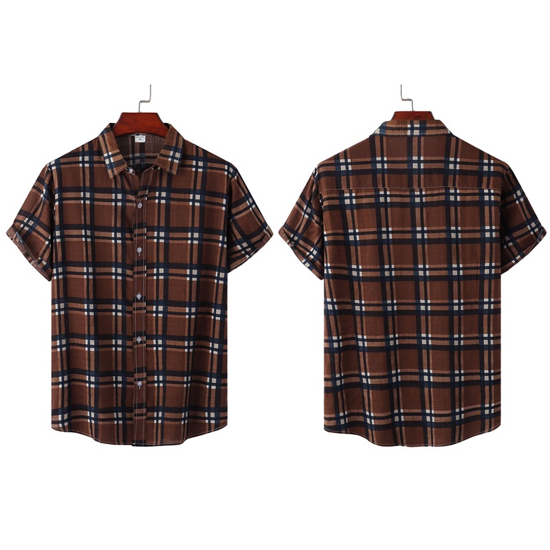 Áo Sơ Mi Tay Ngắn Dáng Rộng In Họa Tiết Hình Học Phong Cách Hawaii Thời Trang Đi Biển Mới 2022 Cho Nam