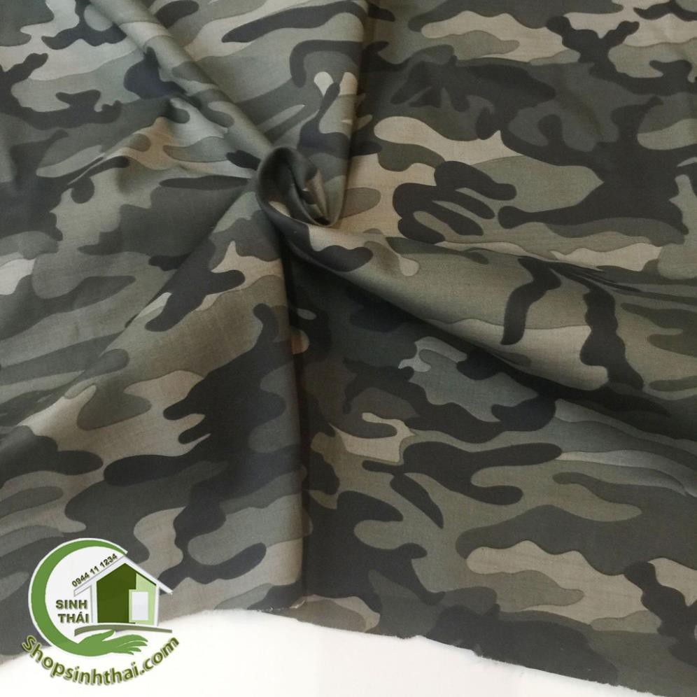 Vải lính rằn ri may quần áo - vải thun cotton co giãn 2 chiều [ 1 mét x khổ 1,3 mét ]