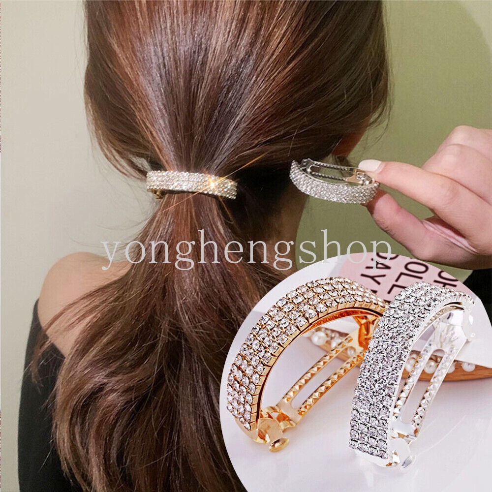 Kẹp Tóc Đính Đá Lấp Lánh Thời Trang Cho Nữ