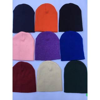 Mũ Len Beanie Trơn Dáng Ngắn 21cm.