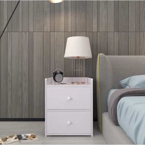 Kệ Đầu Giường 2 Hộc Ngăn Kéo Bằng Gỗ MDF Hiện Đại Tự Lắp Ghép Cực Đơn Giản