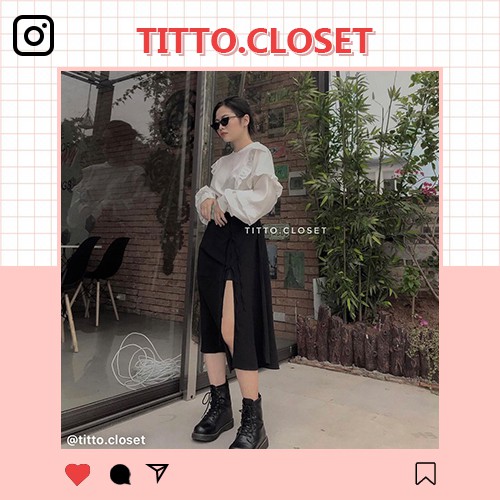 Chân Váy Xẻ Đùi Chất Đũi Ulzzang Skirt Ss3 - Ảnh Thật - Titto Closet