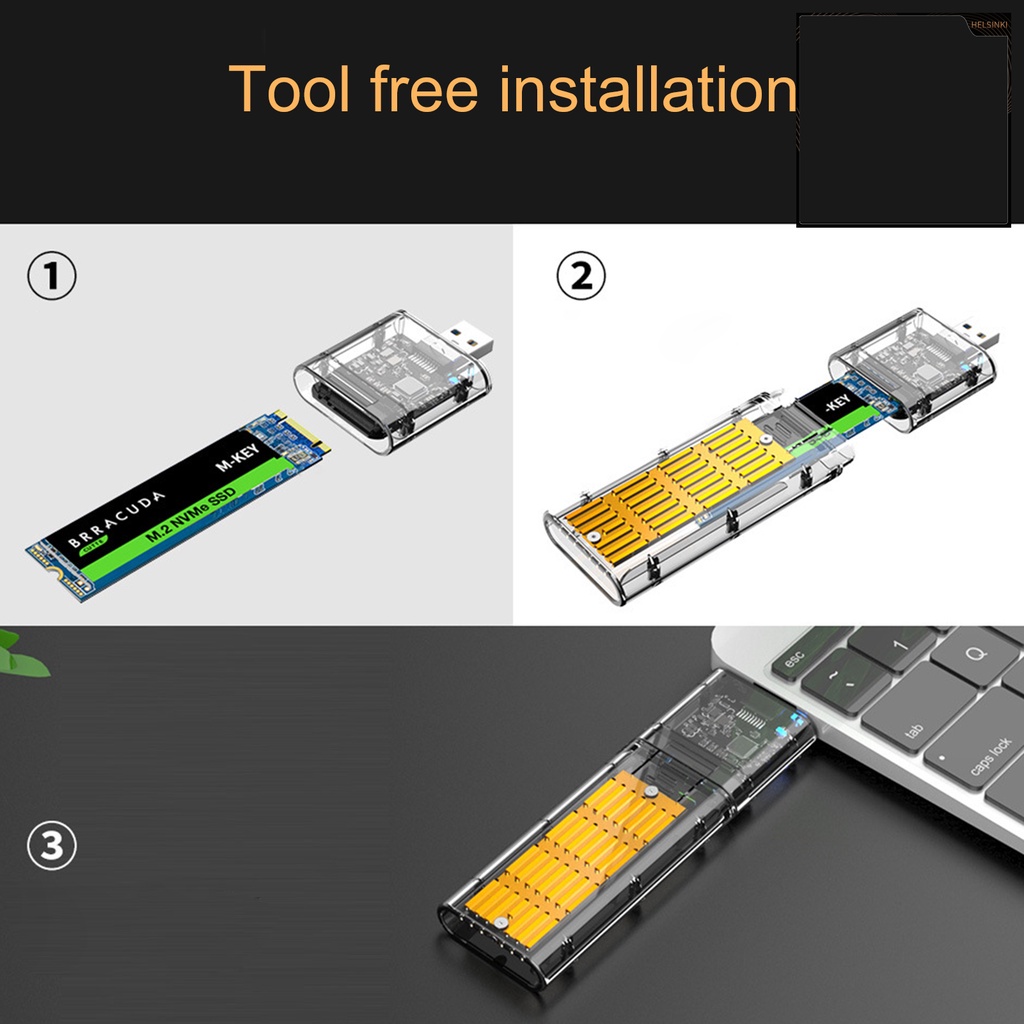 Hộp đựng ổ cứng gắn ngoài NGFF cổng USB 3.0 2TB cho B-KEY (Sata) Protocol M.2 SDD