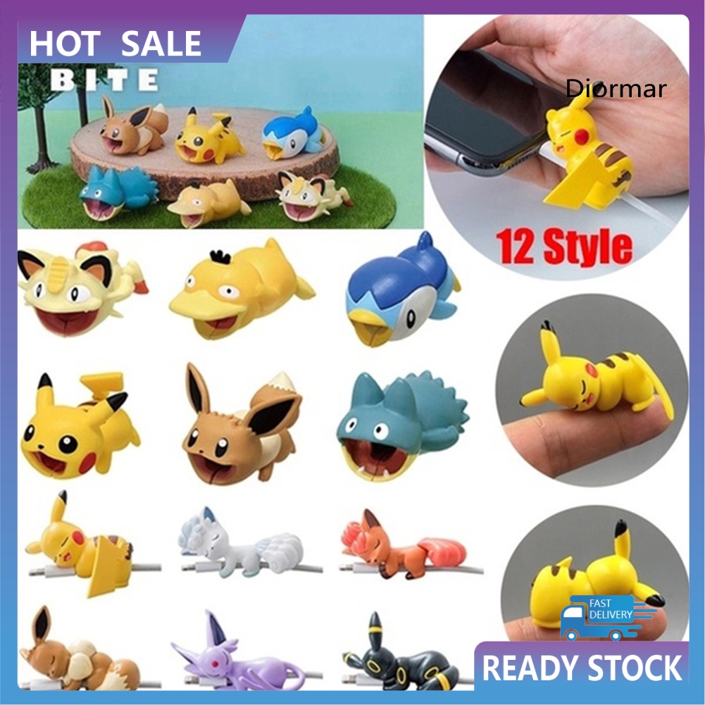 Phụ Kiện Bảo Vệ Đầu Dây Cáp Sạc Hình Pokemon Xinh Xắn Ốp