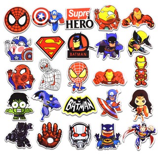 Bộ Sticker dán cao cấp chủ đề MARVEL-DC SIÊU ANH HÙNG - Dùng dán xe, dán mũ bảo hiểm, dán Laptop, dán Vali