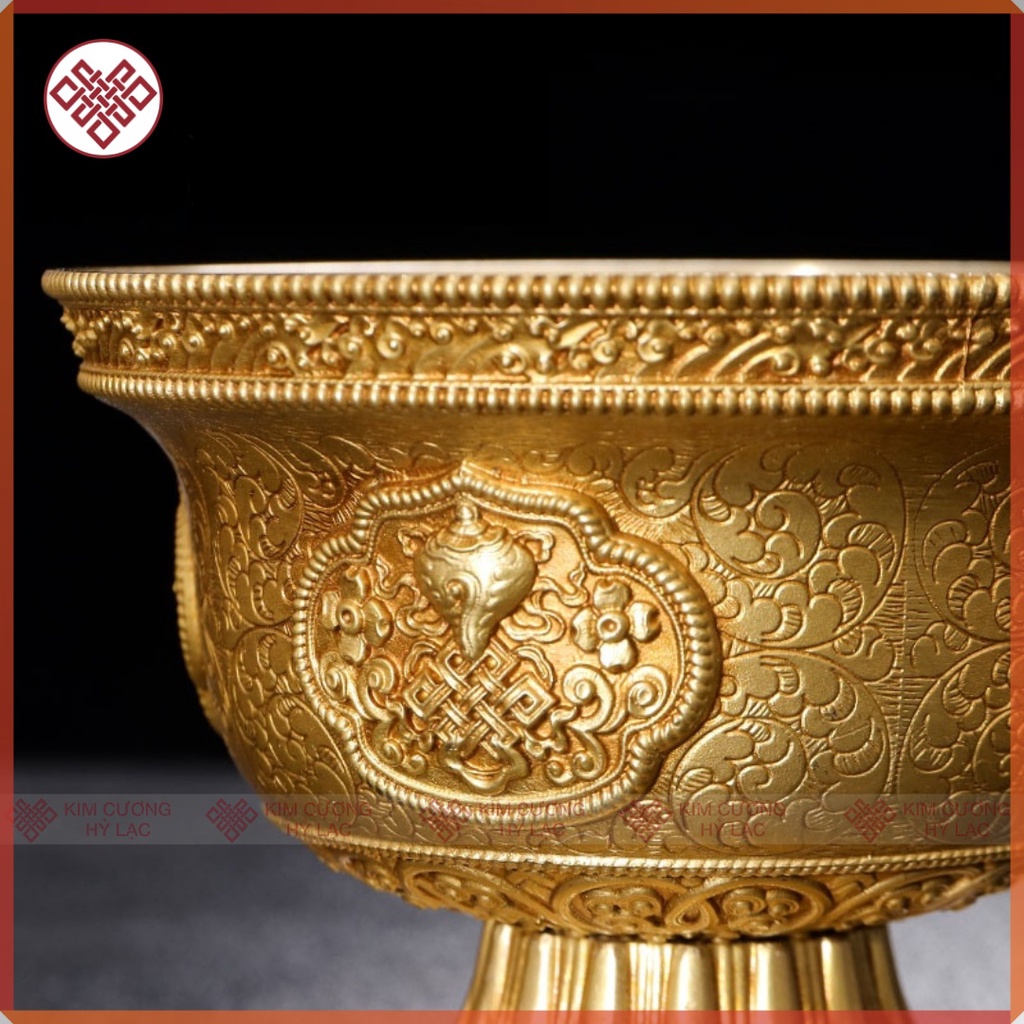 Chén Đồng Cúng Dường Mật Tông [Kim Cương Hỷ Lạc] Cỡ Đại