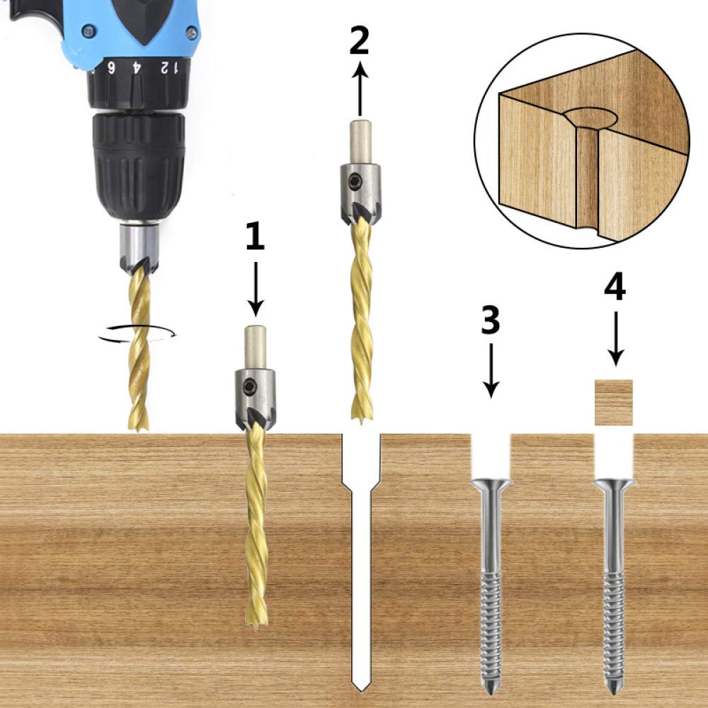 Set 4 Mũi Khoan Bằng Titan 3mm 4mm 5mm 6mm