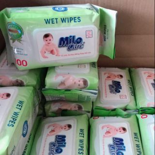 KHĂN GIẤY ƯỚT MILO CAO CẤP KHÔNG MÙI 100 TỜ XUẤT KHẨU