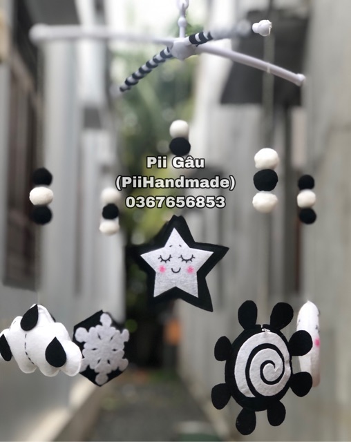 🎁 KÈM TÊN🎁  TREO NÔI ĐEN TRẮNG CHO BÉ SƠ SINH