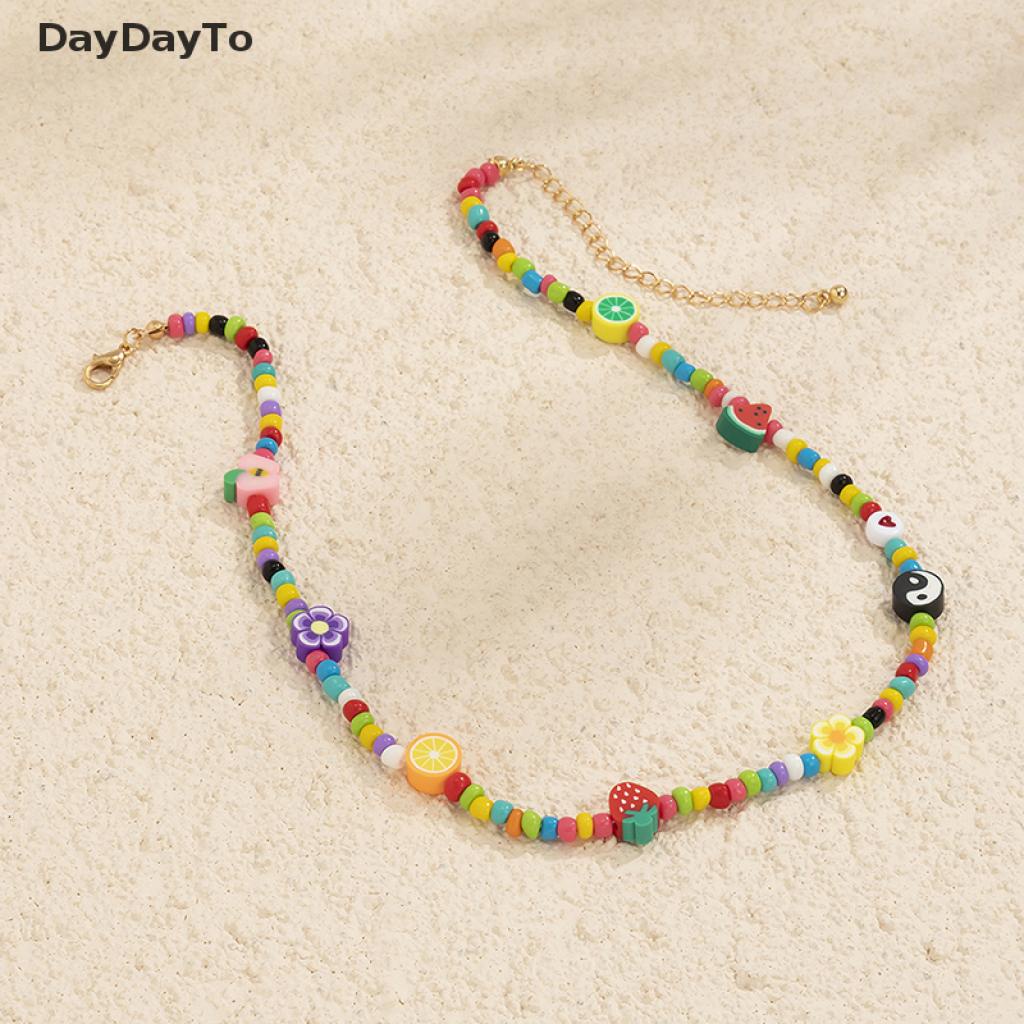 Vòng Cổ Choker Xỏ Hạt Thủ Công Hình Hoa Cúc Phong Cách Bohemian Dành Cho Nữ