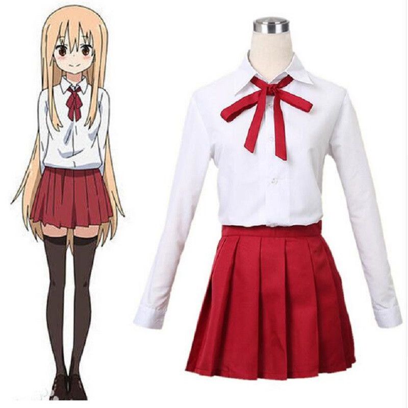 Anime japan Himouto! Umaru-chan Umaru Doma Girls School Uniform Skirt Dress Cosplay Costume wig girl gift