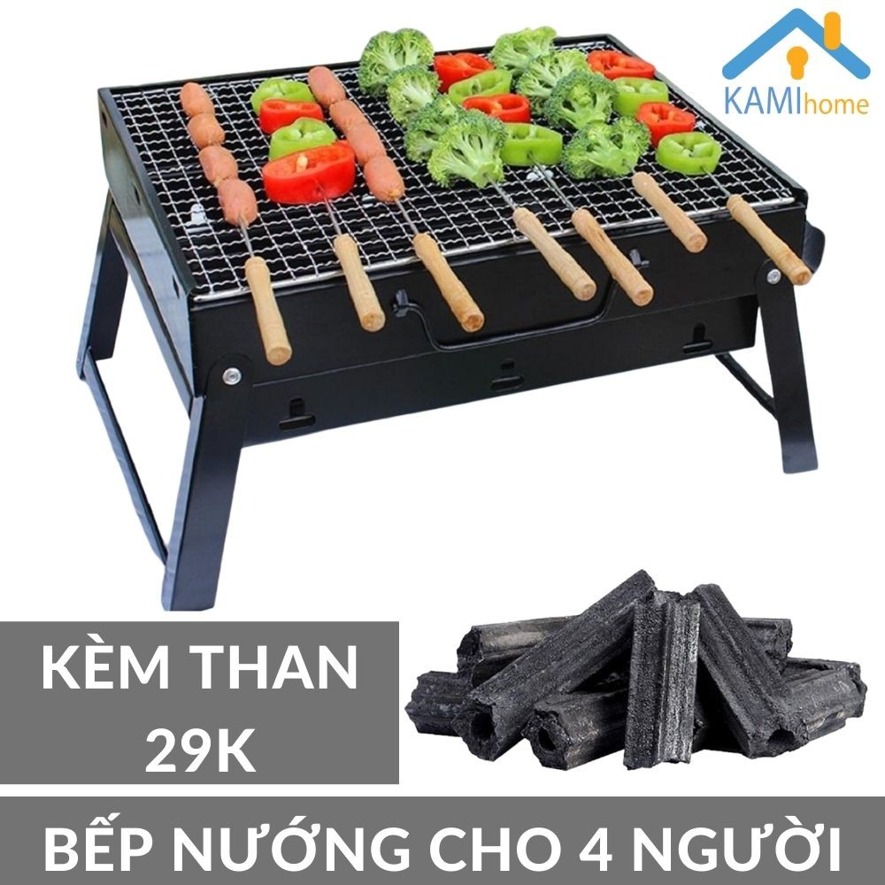 Bếp nướng than hoa không khói ngoài trời thiết kế gấp gọn xách tay cho dã ngoại mã 35000