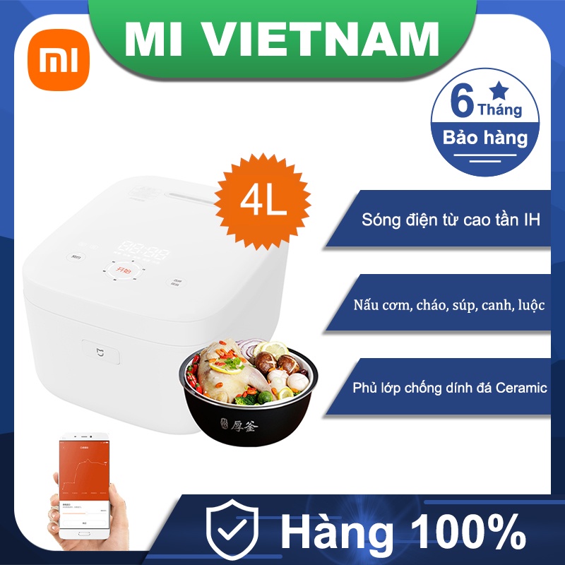 Nồi Cơm Điện Xiaomi Mijia Thông Minh Cao Tần 4L bát cơm Sơn chống dính Daikin PFA minh với App Mi Home