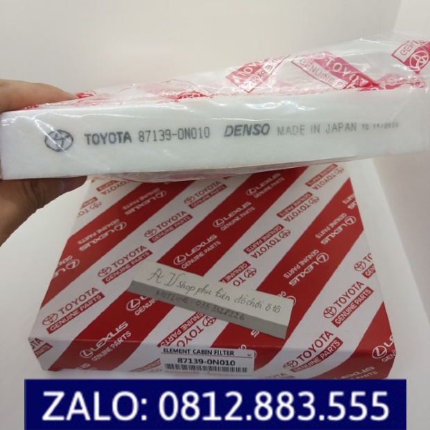 [Sỉ-Lẻ] Lọc gió điều hòa, máy lạnh xe Vios, Inova, Fortuner, Altis, Yaris, Camry (Mã: 8713906060/871390N010/8713906080)
