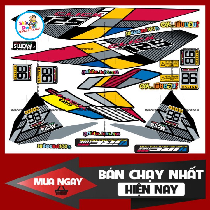 [SHIN DECAL] Tem xe Click 125 2017 dán xe đen