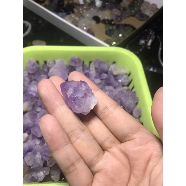 50G Đá Vụn mầm Tím thô Không Lỗ Thanh Tẩy