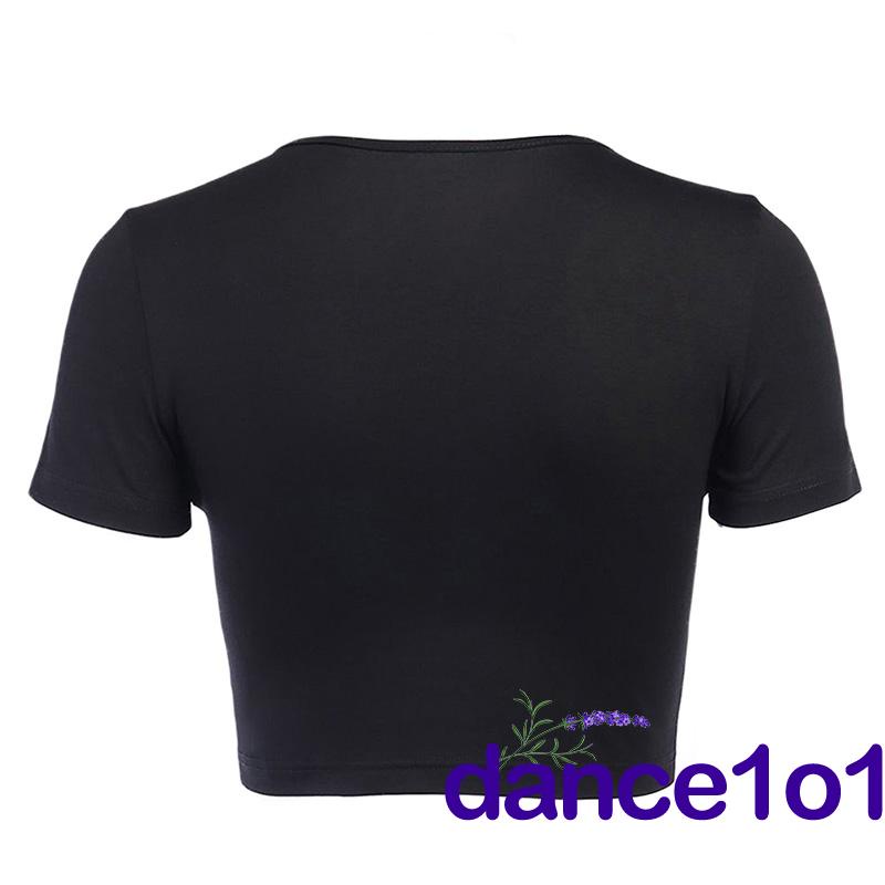 ☏Ch✲Áo Thun Tay Ngắn Cổ Tròn Thiết Kế Ôm Sát Tôn Dáng