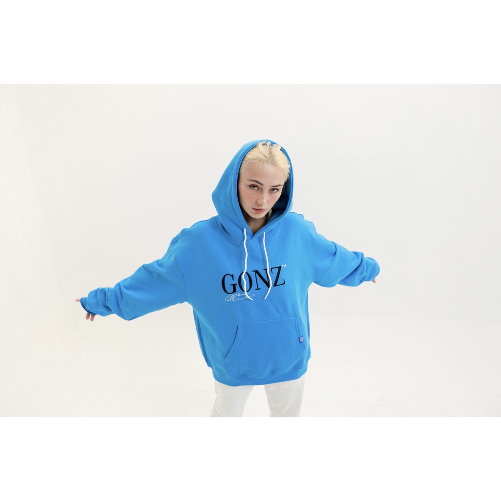 Áo Hoodies Gonz Xanh Dương HD01 áo khoác unisex form rộng nữ nam ,có mũ thời trang | BigBuy360 - bigbuy360.vn