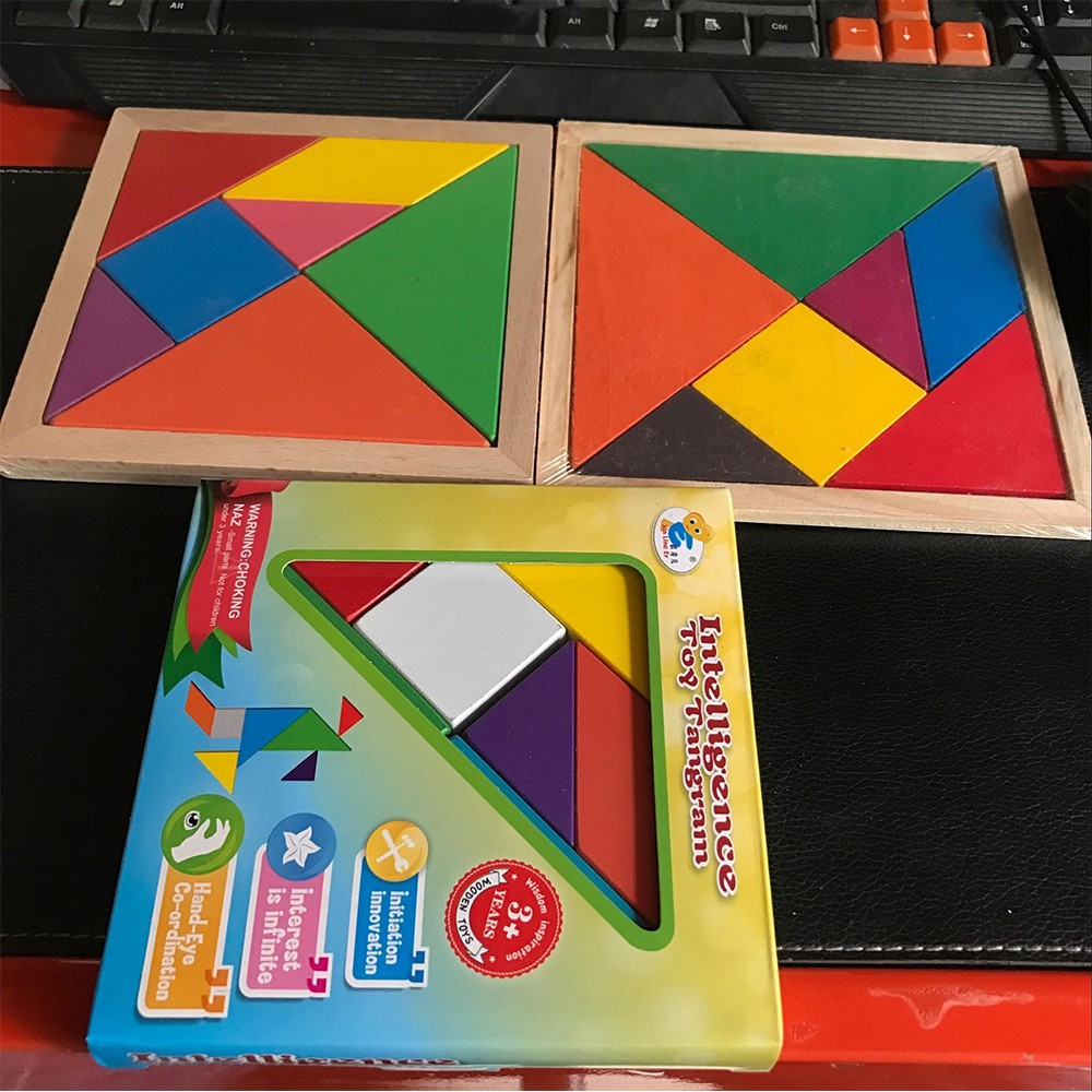 Bộ Ghép Trò Chơi Trí Tuệ Xếp Hình Tangram - Ghép Hình Tư Duy Luyện Trí Uẩn Thông Minh Cho Bé Sáng Tạo