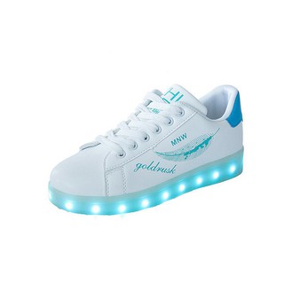 GIÀY PHÁT SÁNG LÔNG VŨ XANH - 8 CHẾ ĐỘ SÁNG 7 MÀU