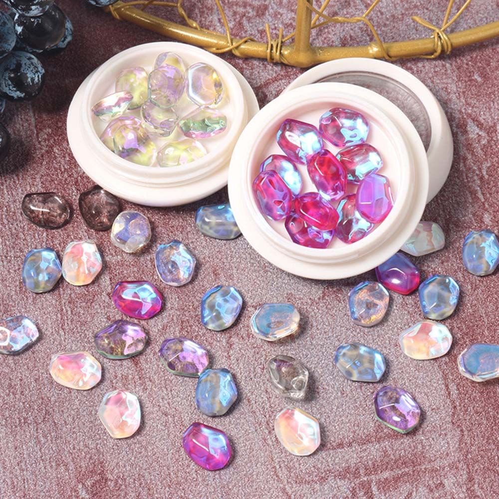Vật Trang Trí Móng Tay Nghệ Thuật Hình Khối Nước Đá Đặc Biệt Nhiều Màu Sắc