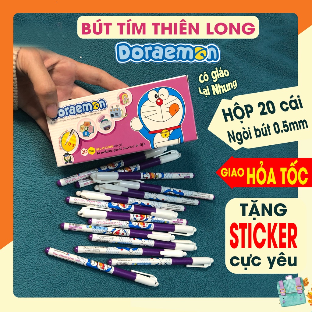 [Mã LIFE20KALL giảm 10% đơn 50K] [Tặng STICKER] Bút nước Doraemon Gel012 tím- Bút đầu kim cao cấp