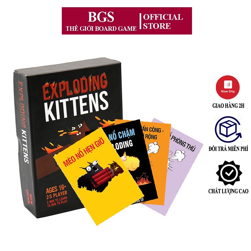 Set Bài Mèo Nổ Exploding Kittens Đen NSFW Và 4 Bản Mở Rộng Lên Tới 119 Lá Bài