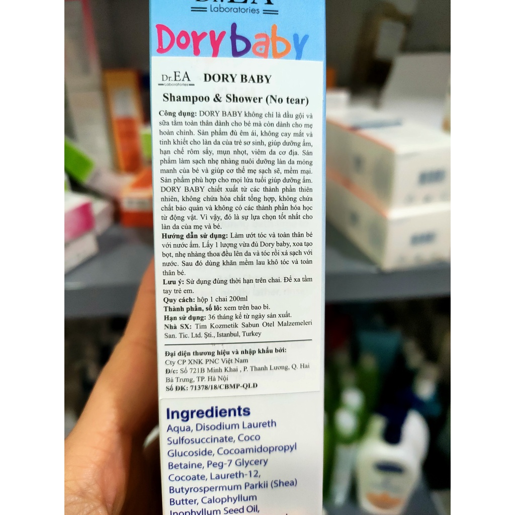 Dr.EA Dorybaby sữa tắm gội toàn thân dory baby