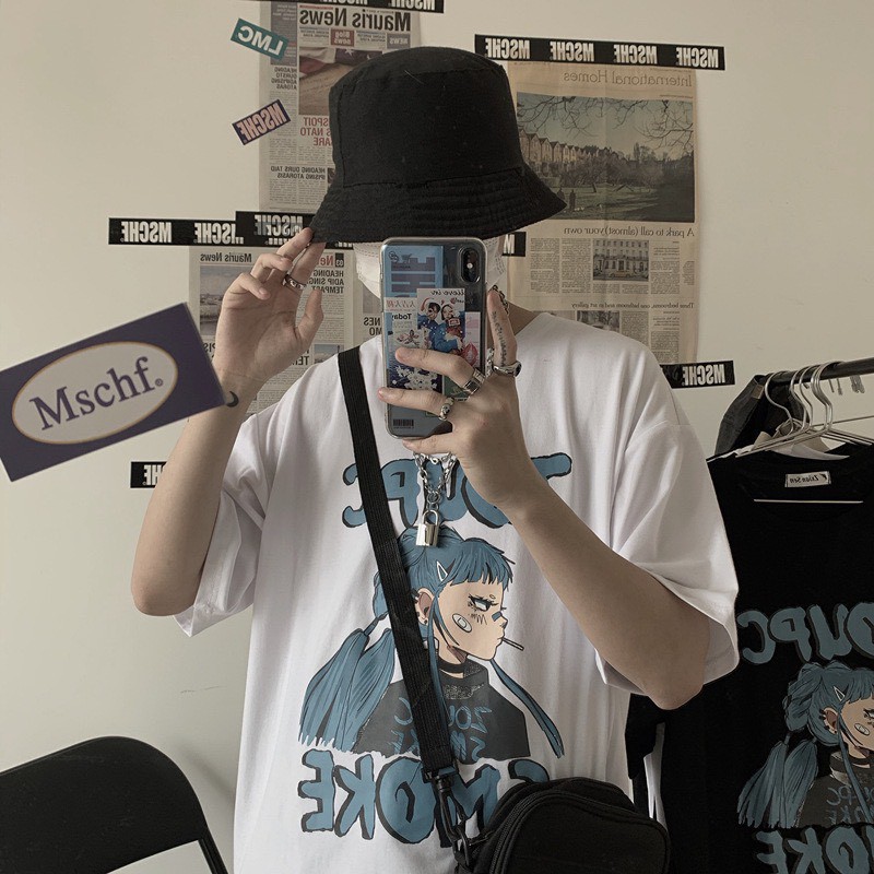 Áo thun nam nữ tay lỡ unisex form rộng phong cách ulzzang Pi fashion