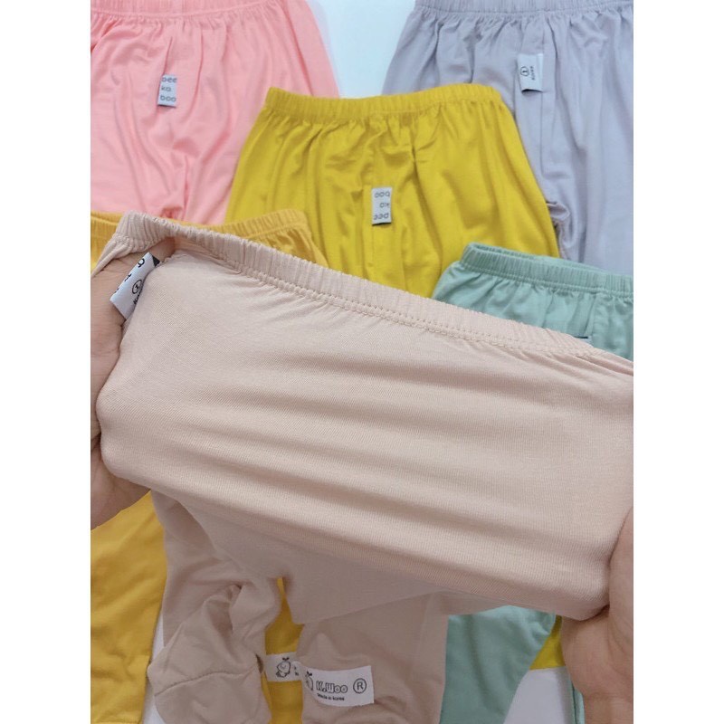 Quần dài mông thú vải  thun lạnh, quần bo gấu, mềm mịn cho bé trai, bé gái ( 3 - 15kg)