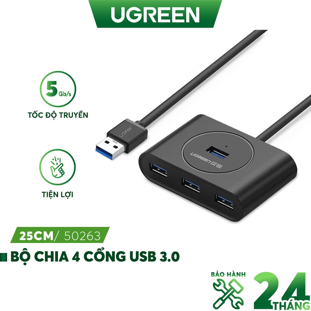 Hub USB 3.0 4 cổng tốc độ 5Gbps UGREEN CR113 - Hàng chính hãng