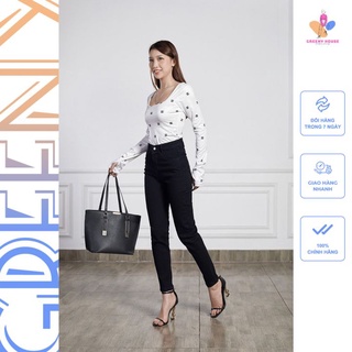 Quần jean nữ, quần bò ống đứng túi tròn co dãn, quần jean nữ j004