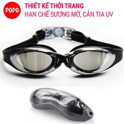 Kính bơi người lớn tráng gương POPO chính hãng cho nam nữ cản tia UV