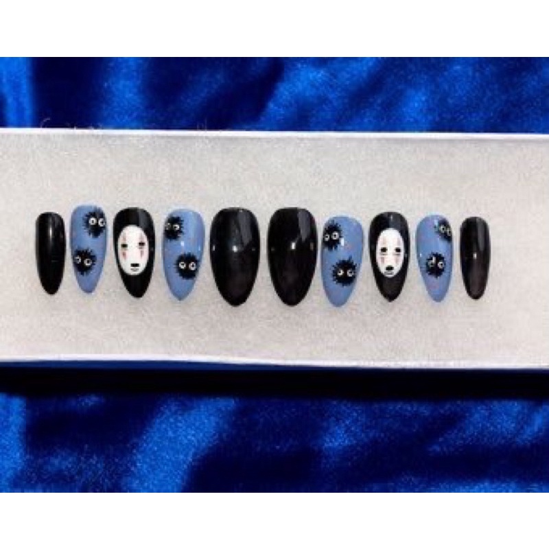 Nailbox - Bộ 10 móng giả, móng úp mẫu hoạt hình Vô Diện siêu dễ thương