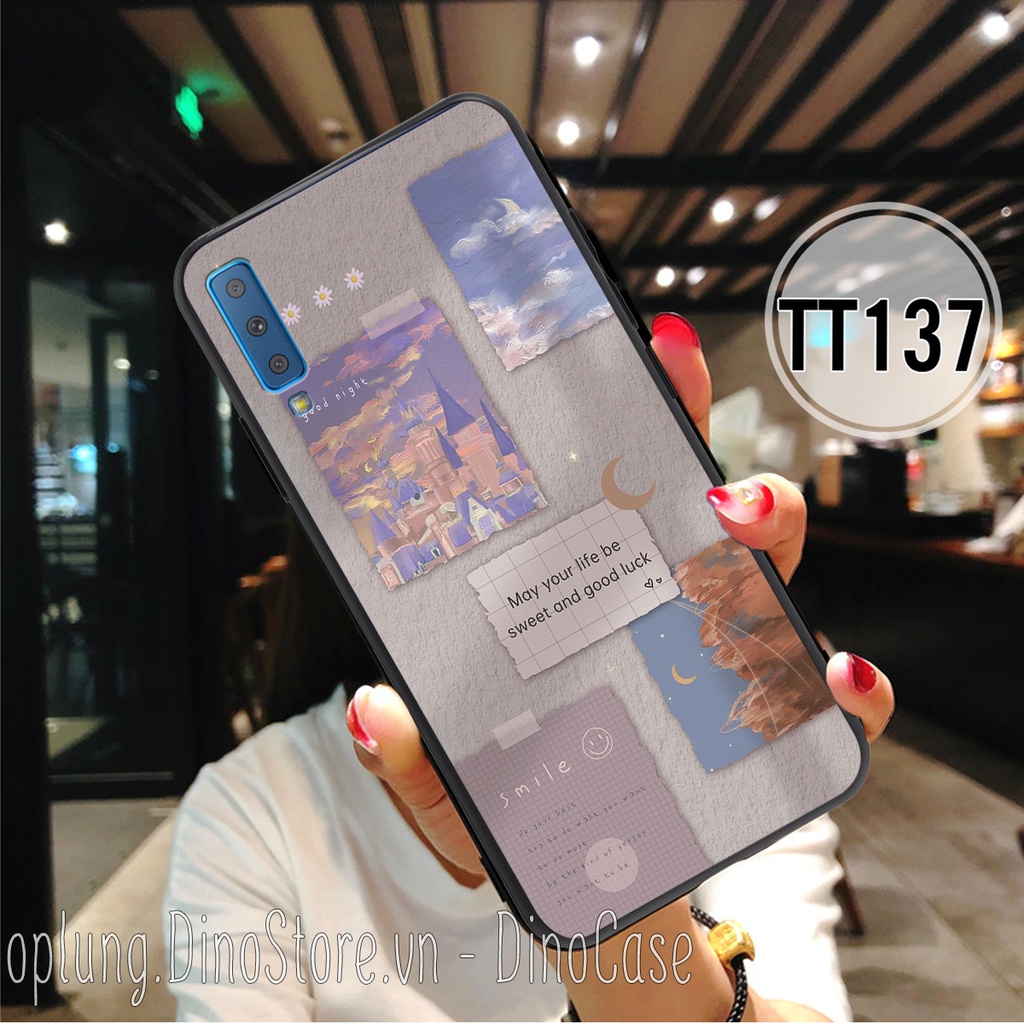 Ốp Samsung A7 2018 / A9 2018 / A50 / A70 - Ốp lưng viền dẻo bảo vệ camera chống bám bẩn phong cách vintage nhẹ nhàng.