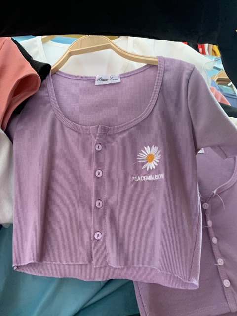 ÁO TĂM NÚT THÊU HOA CÚC MS85159