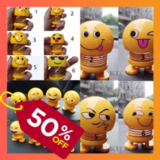 Mặt cười lò xo Emoji - Thú nhún lắc đầu vui nhộn có keo dán xả stress, gắn vào xe máy, ô tô, bàn làm việc [giảm 50%]
