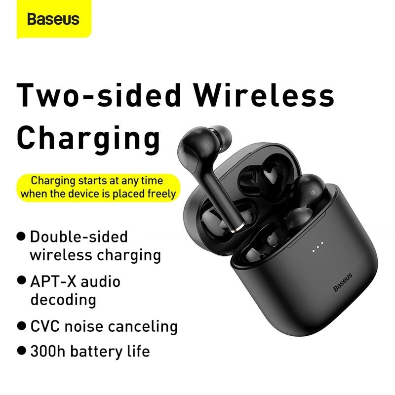 Tai nghe Bluetooth Baseus Encok W06 True Wireless Earphones (TWS, Wireless charger, APT-X Support, iP55)