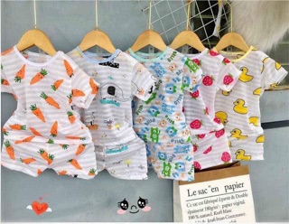 Combo 5 bộ cotton tre cộc tay