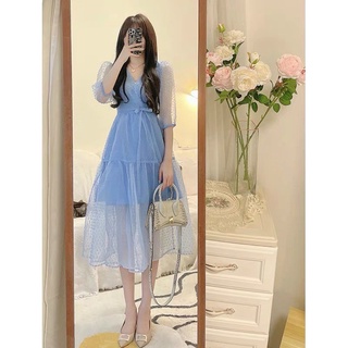 Đầm voan hột hàng thiết kế đẹp chuẩn size đẹp lung linh như hình ld22