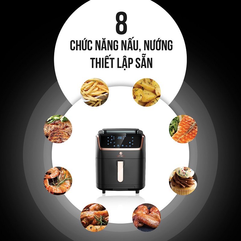 Nồi Chiên Không Dầu Hơi Nước Elmich AFE-3945, Dung Tích 7 Lít AFE-3945, Công Suất 1700W