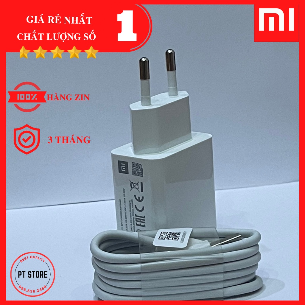 Bộ sạc nhanh Xiaomi: Củ sạc nhanh xiaomi 18w - 22W - 27W và dây cáp type C  Xiaomi chính hãng, hàng zin siêu tốt