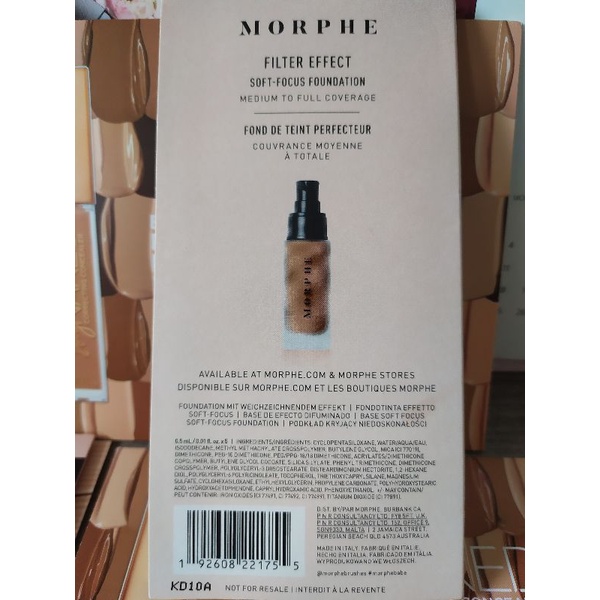 [Italy] Mẫu thử Set 5 Màu Kem Nền Morphe Filter Effect Soft Focus Foundation Sample