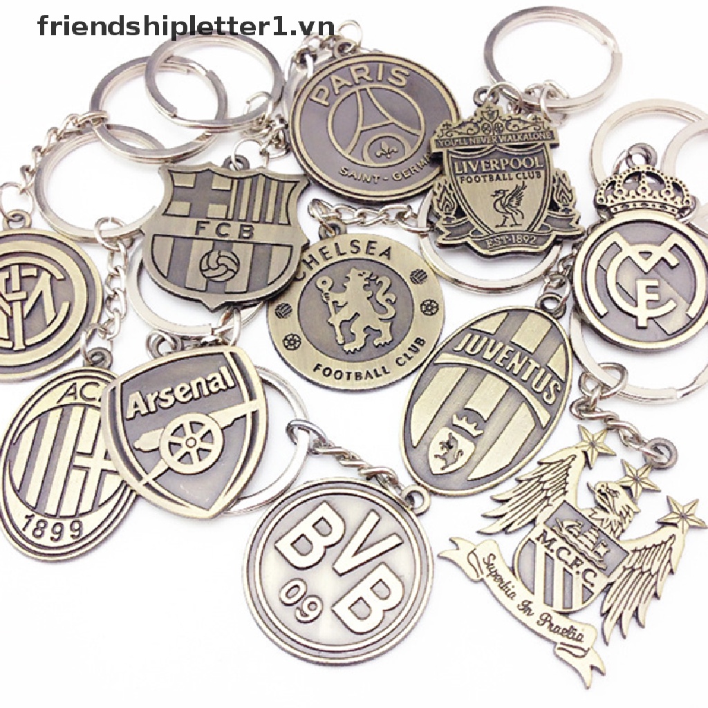 1pcs Móc Khóa Kim Loại Hình Logo Câu Lạc Bộ Bóng Đá / Bóng Đá Cho Fan Hâm Mộ