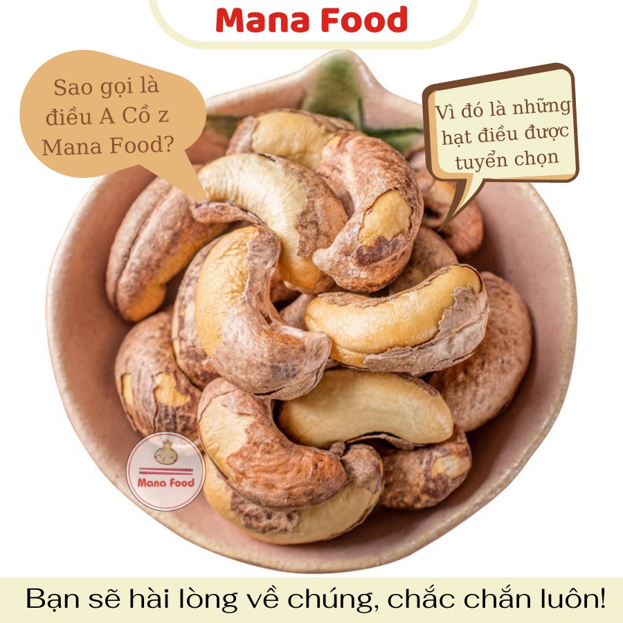 500G Điều Rang Muối A Cồ Mana Food, hạt dinh dưỡng, ăn vặt dinh dưỡng |  VSATTP - Hạt bùi béo - Chất lượng