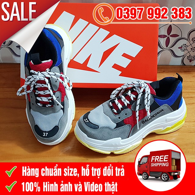 [TRỢ GIÁ SHIP] Giày Balen Triple S Đỏ Xanh Nam Nữ | BigBuy360 - bigbuy360.vn