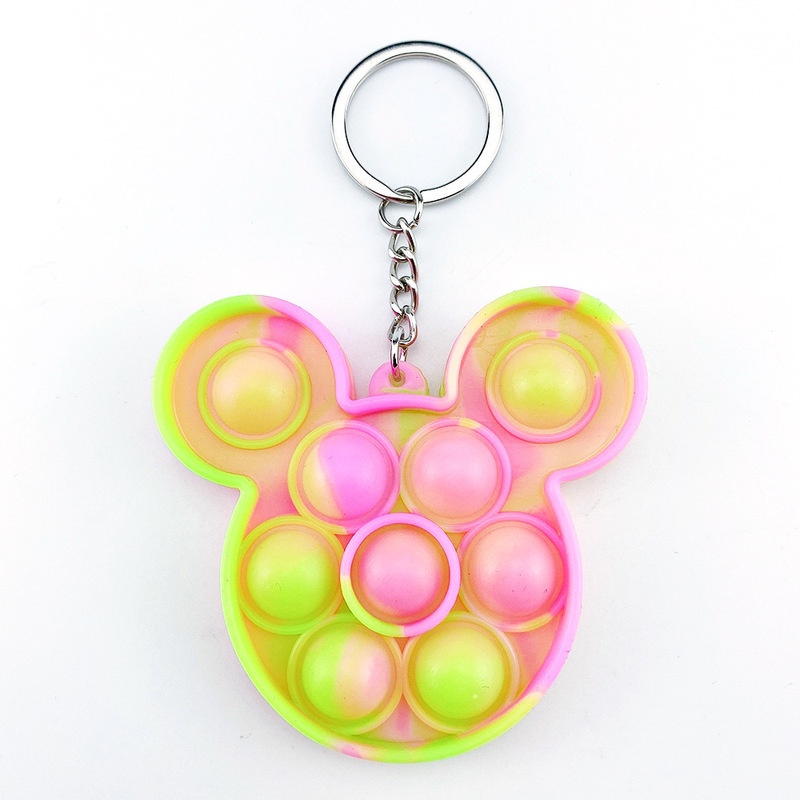 Móc khóa kèm trò chơi Silicone Đồ chơi Pop It nhiều hình dễ thương