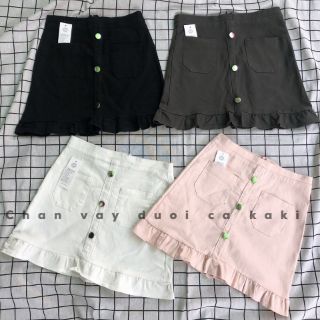 Váy đuôi cá kaki( ảnh thật)