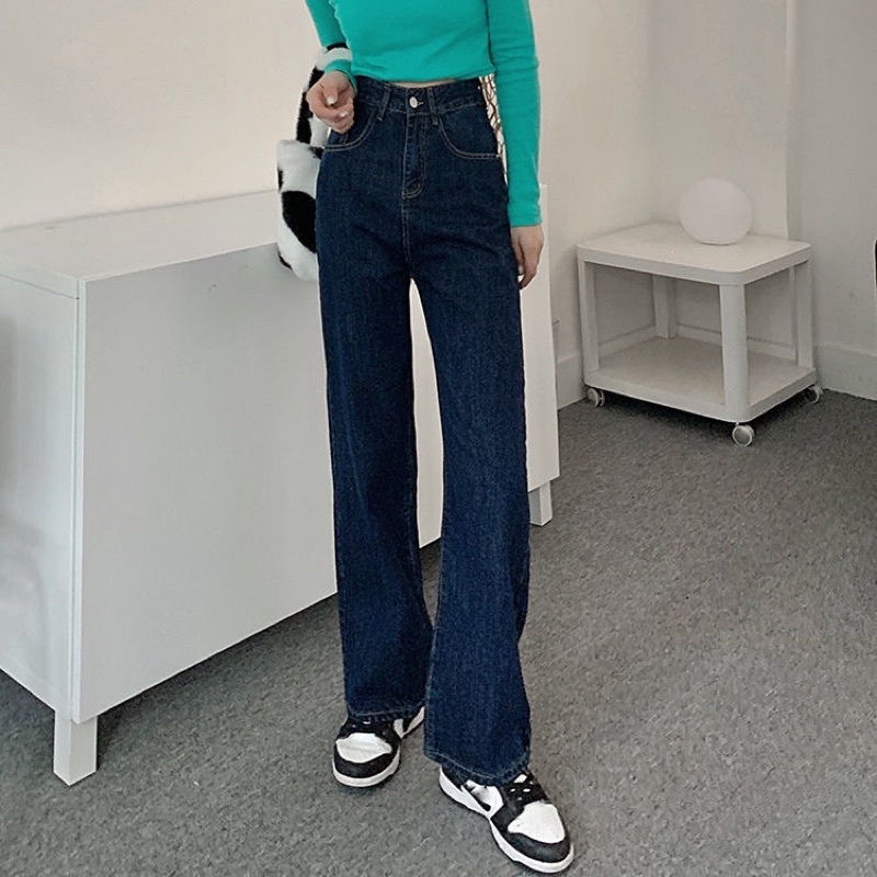 Quần jean nữ ống suông phom rộng, quần bò basic | BigBuy360 - bigbuy360.vn