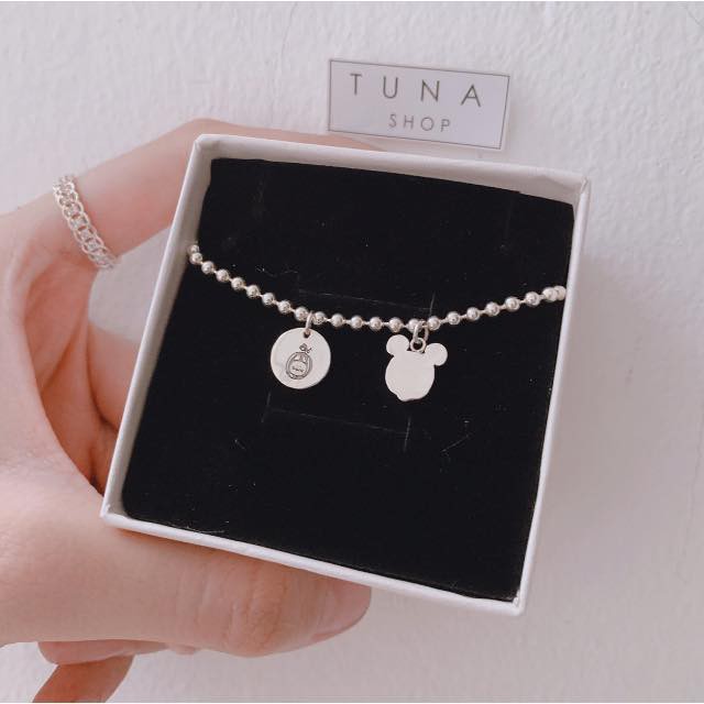 Vòng tay bạc em bé hàng thiết kế, Lắc bạc bi cho bé được khắc chữ theo yêu cầu  TUNA SILVER Trang sức bạc